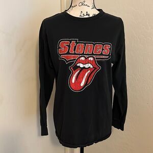 Y2K The Rolling Stones 2004 Black Lip Graphic Shirt